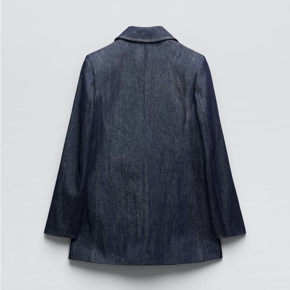 Zara Set - Golden Button Blazer Denim & High Rise Front Sean Z1975 Jeans - Picture 12 of 16